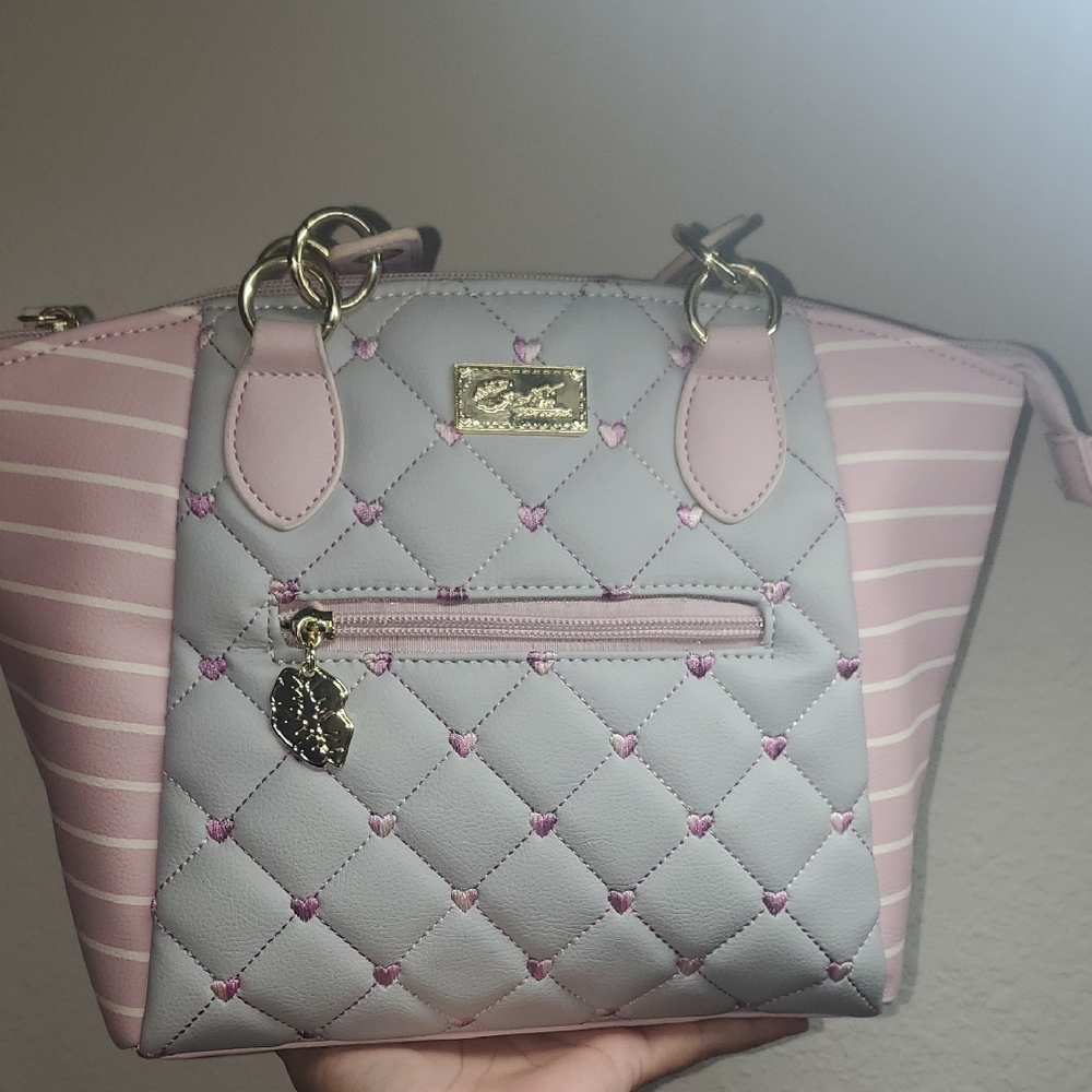 Luv Betsey/Pink and Gray Quilted Women's Bag